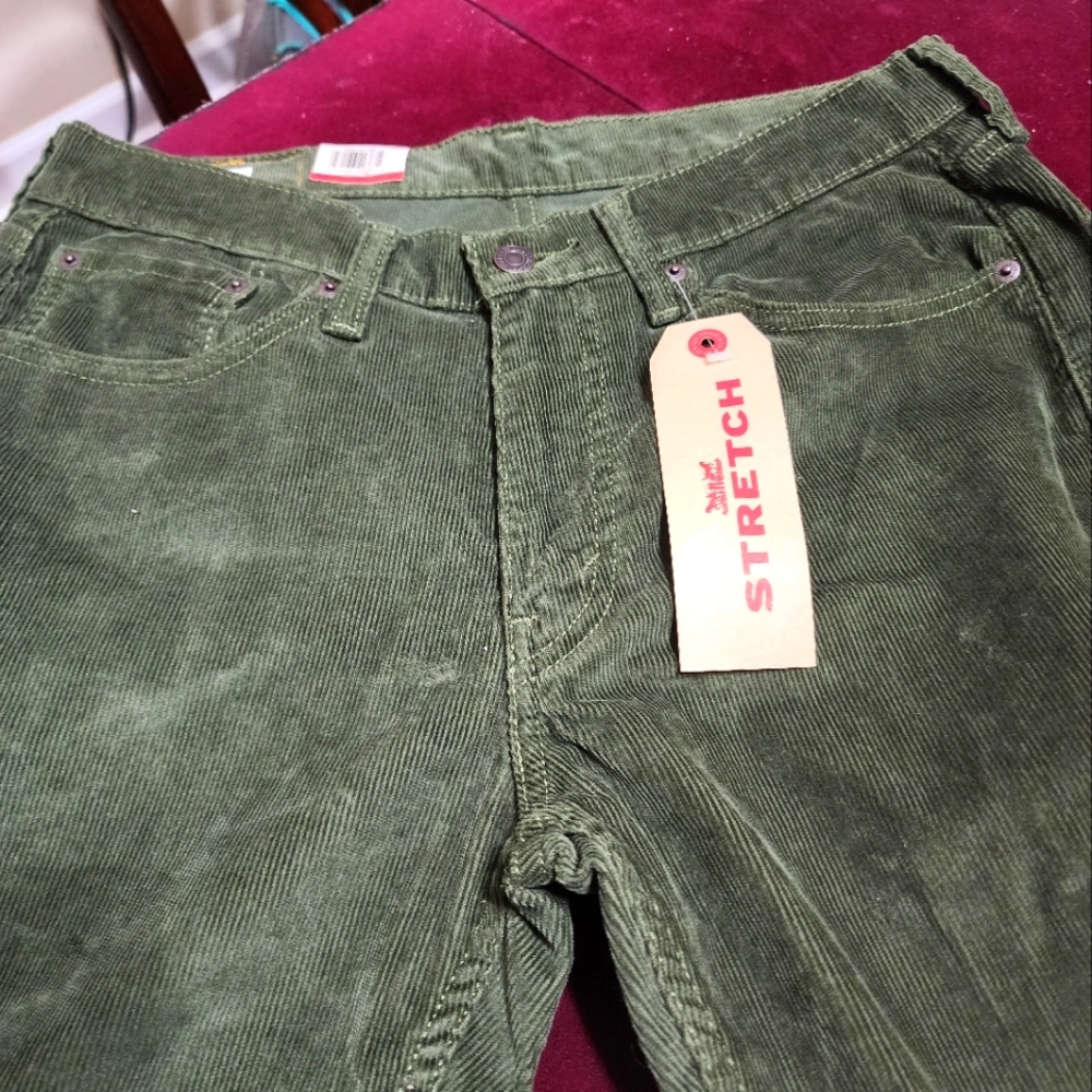 Levi's 514 Dark Green Straight Denim Corduroy pants - Picture 3 of 14